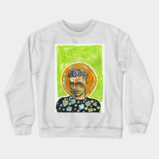 Floral and Moustaches Crewneck Sweatshirt